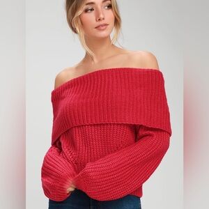 Lulus Off-Shoulder chunky knit sweater